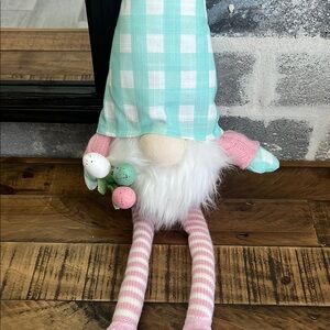 Gnome Greeter Spring Plush Egg Bouquet‎ Checked Plaid Decorative Home Accent